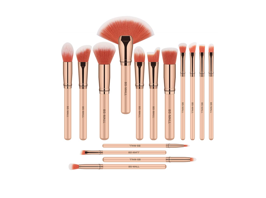 BS-Mall wooden Make up Brush Set 15 pcs