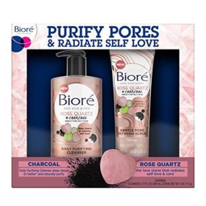 BIORE ROSE QUARTZ + CHARCOAL DAILY PURIFYING CLEANSER & SCRUB SET
