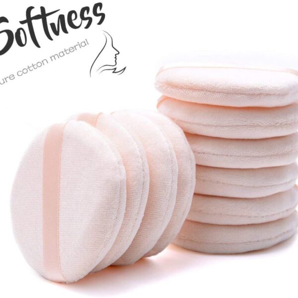 Pure Cotton Powder Puff Puff for Powder Foundations 3.15 inch 10 pieces