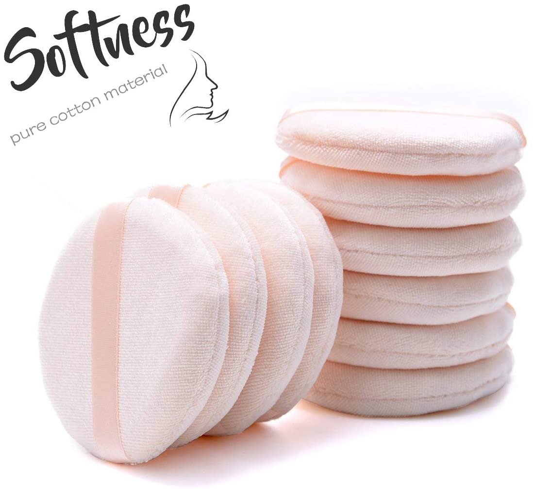 Pure Cotton Powder Puff Puff for Powder Foundations 3.15 inch 10 pieces