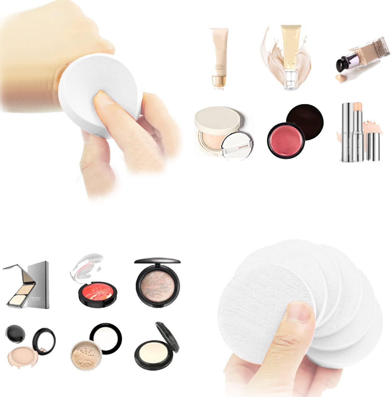 30 Pcs Round Makeup Cosmetics Sponge Facial Powder Puff Blush Foundation Applicator - Image 2