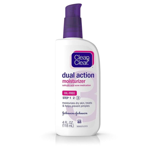Clean & Clear Dual Action Moisturiser Salicylic Acid &Acne Medication 4Fl