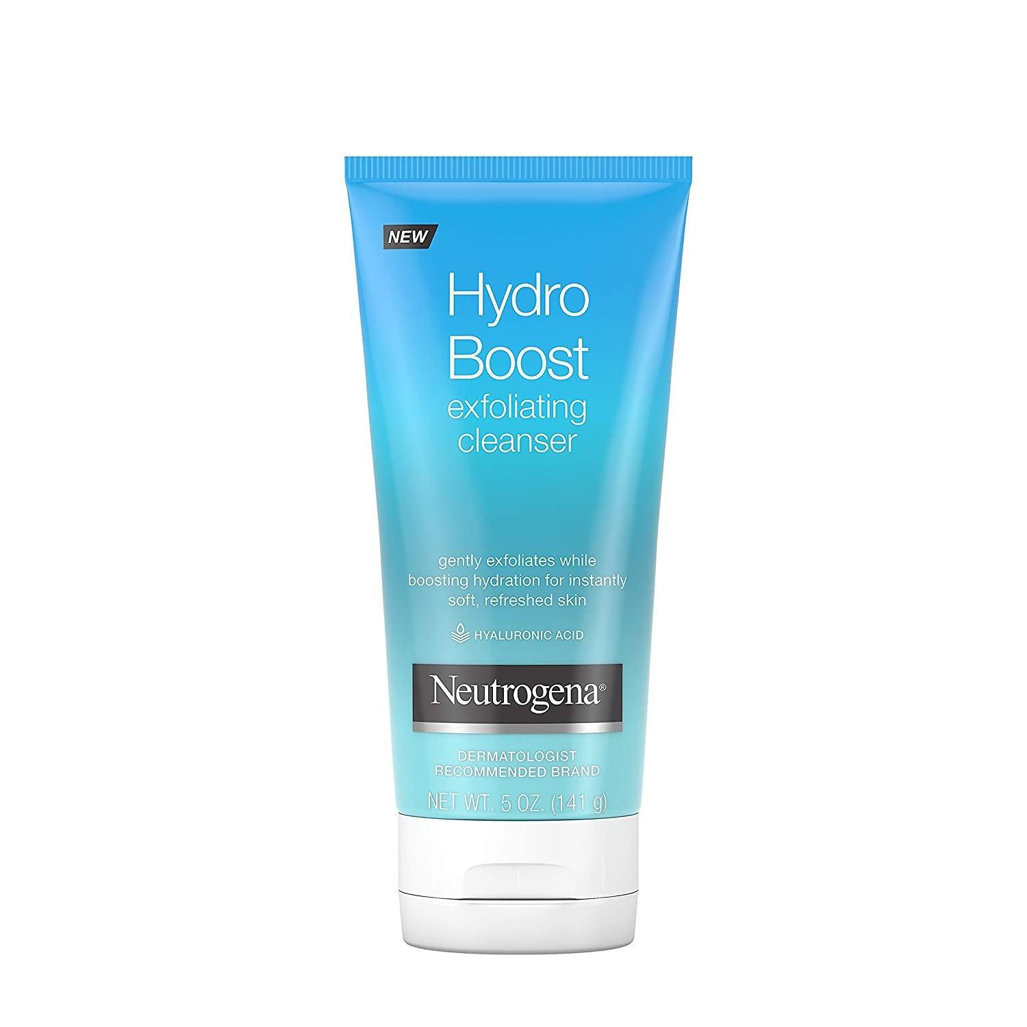 Neutrogena Hydro boost Gentle Exfoliating Facial Cleanser with Hyaluronic Acid Non-Comedogenic Oil 5 oz