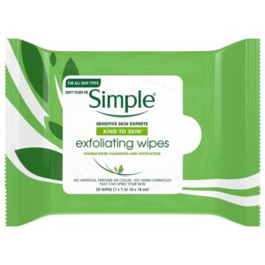 SIMPLE EXFOLIATING FACIAL WIPES
