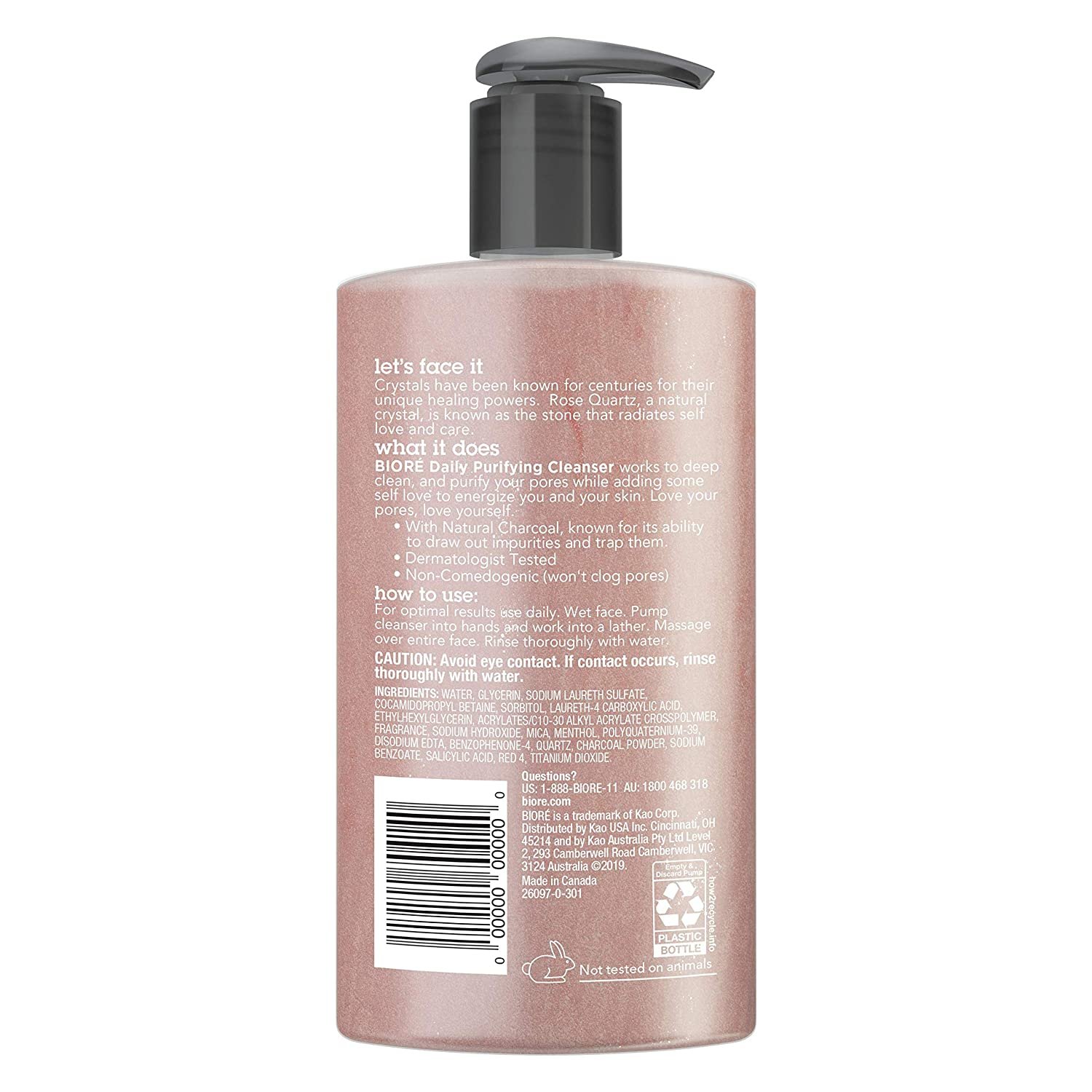 BIORE ROSE QUARTZ + CHARCOAL DAILY PURIFYING CLEANSER - Image 2
