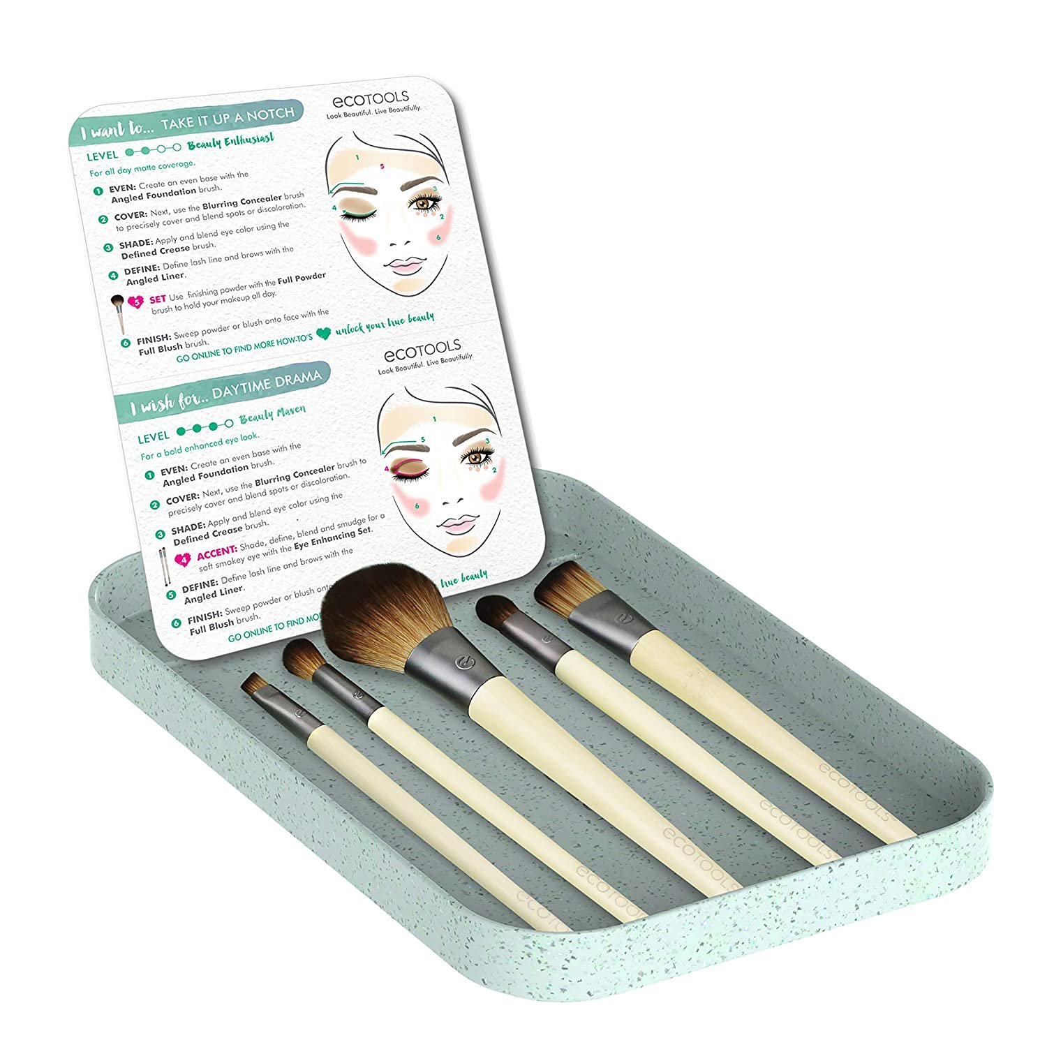 Eco Tools Make Up Brush Set for Eyeshadow, Foundation Blush and Concealor - Image 2