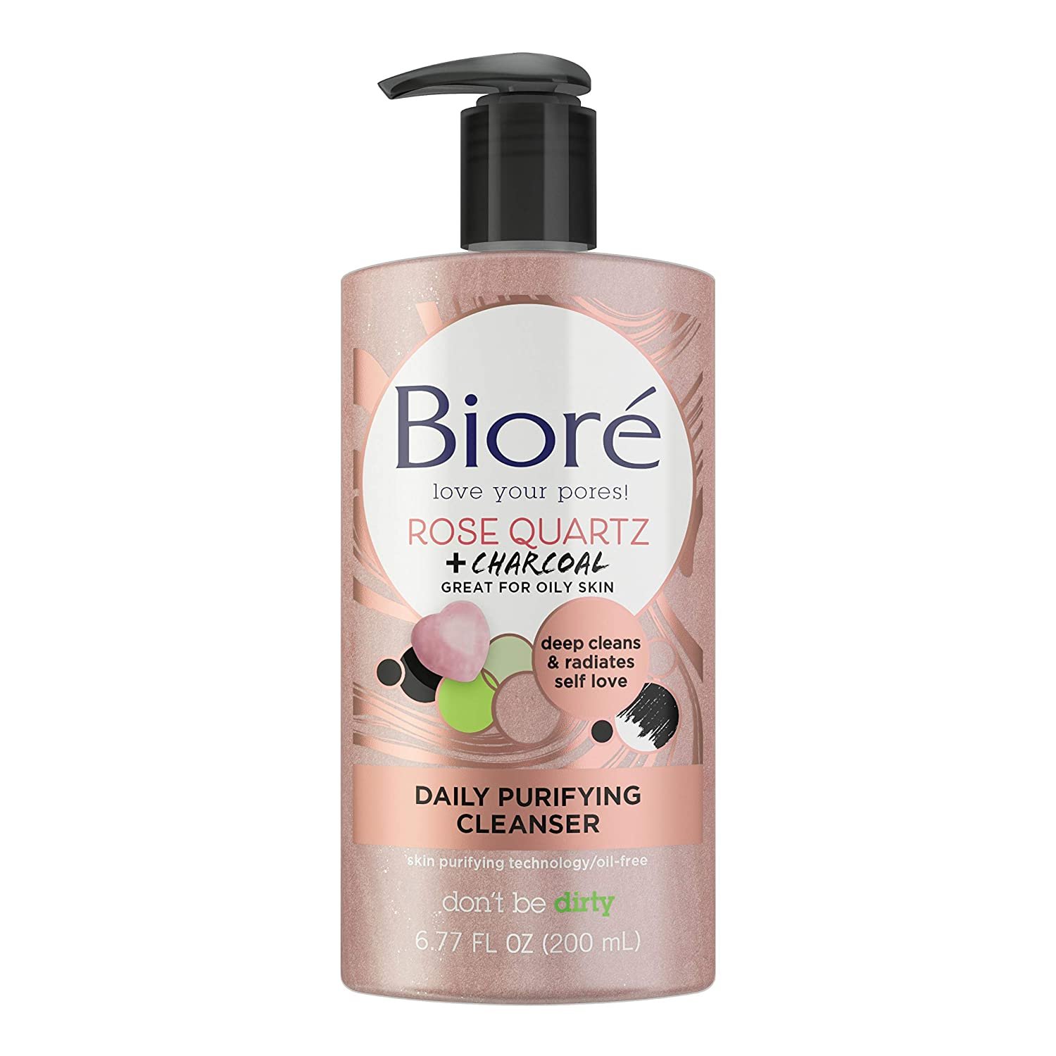 BIORE ROSE QUARTZ + CHARCOAL DAILY PURIFYING CLEANSER