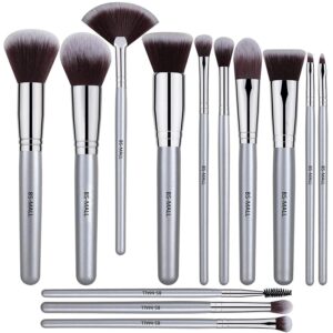 BS MALL SILVER MAKEUP BRUSHES 13 PIECES