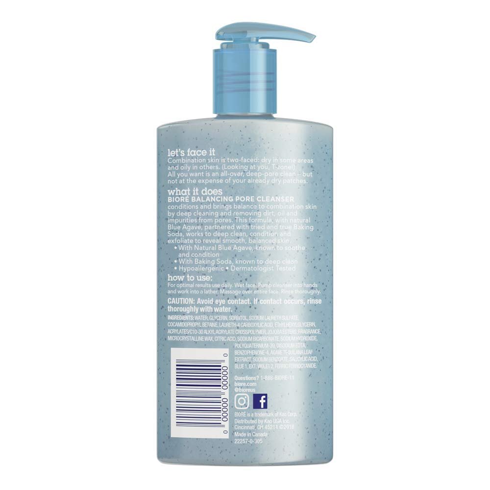 BIORE BLUE AGAVE + BAKING SODA BALANCING PORE CLEANSER - Image 3