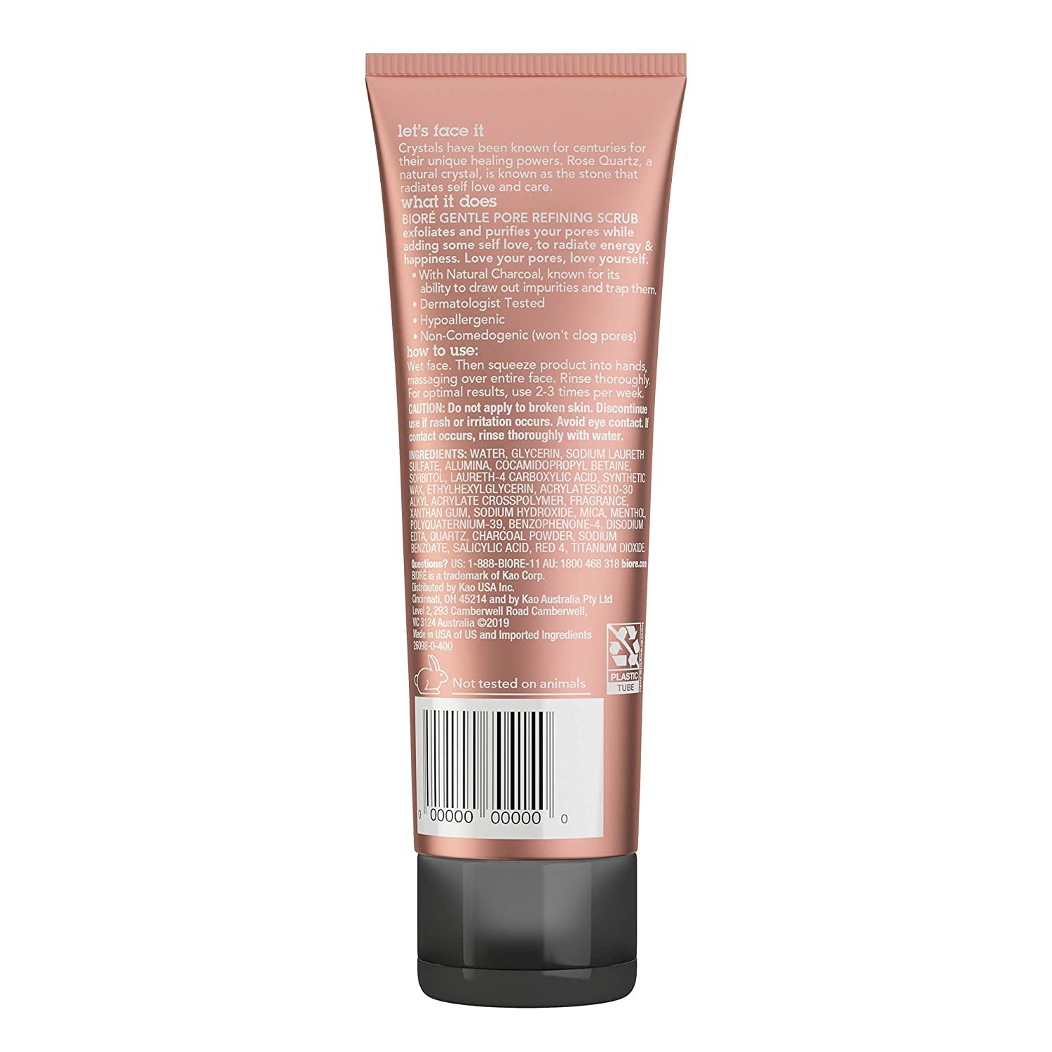 BIORE ROSE QUARTZ + CHARCOAL GENTLE PORE REFINING SCRUB - Image 2