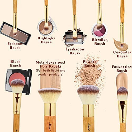 MATTO MAKEUP BRUSHES 9-PIECE WITH TRAVEL MAKEUP BRUSH - Image 2