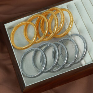 Ladies Spiral All Round Bangles Stainless Steel per 1