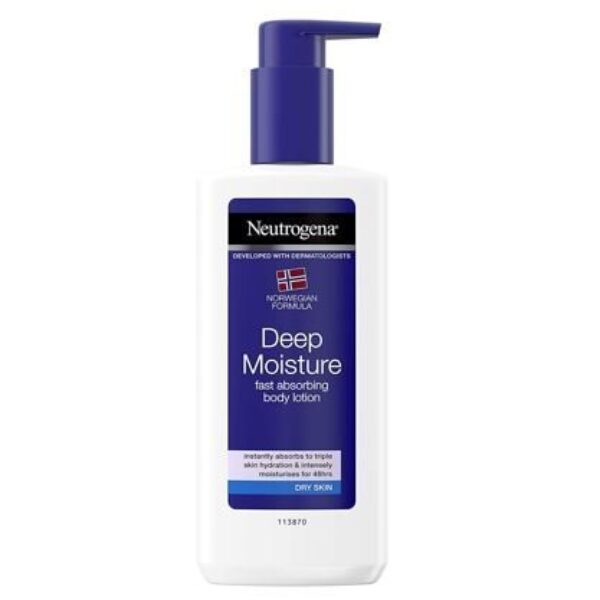 Neutrogena Deep Moisture Fast Absorbing Body Lotion 250 ml 24 Hour Moisturisation