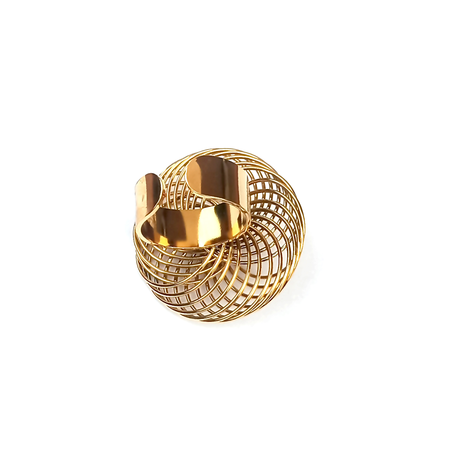 Swirl Ladies Gold Ring - Image 2