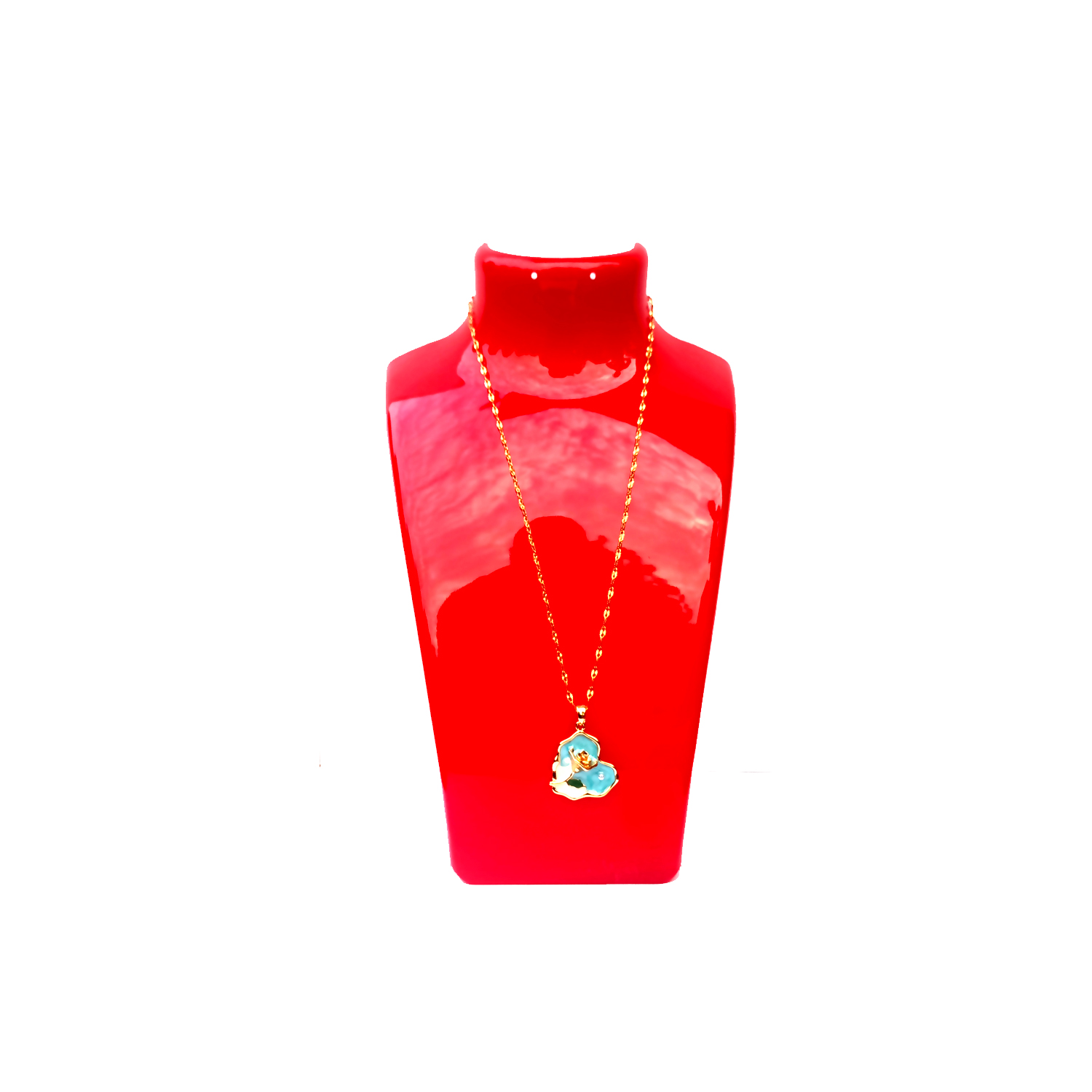 Turquoise and Gold Ladies Necklace - Image 2