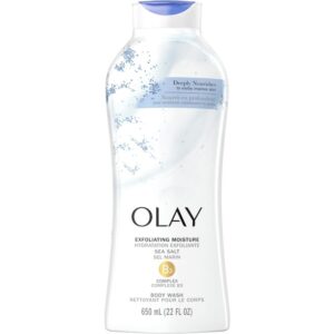 OLAY DAILY EXFOLIATING MOISTURE + SEA SALTS BODY WASH 220Z