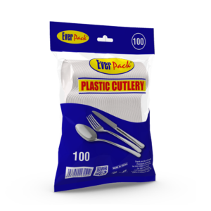 EVERPACK WHITE PLASTIC SPOONS 50PCS (1CTN * 40PKT)
