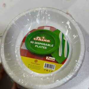 PLASTIC PLATES S/S WHITE PCK OF 50