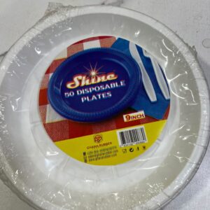GRP PLASTIC PLATES L/S WHITE PCK OF 50
