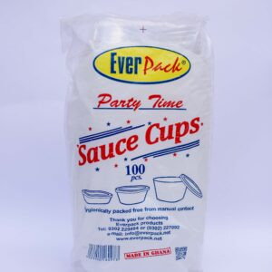 SAUCE CLEAR CUPS & LIDS 80CC (100 PCK)