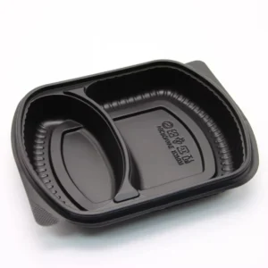 GRP LUNCH BOX / TAKEAWAY PLASTIC 2 SECTION PER 50 PCS