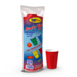 EVERPACK PARTY CUPS RED 350 CC  1 BOX
