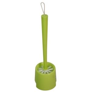 TOILET BRUSH (WHITE) LIGHT BROWN CONTAINER